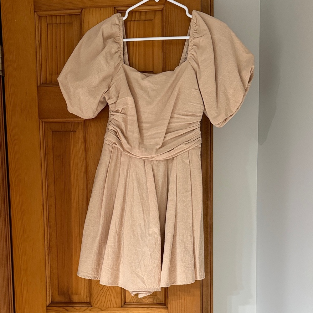 Elegant Cream Puff Sleeve romper